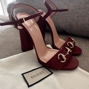 Lady Horsebit Ankle-Strap Leather Sandals